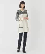 RBFCE82360 HIROKO BIS(ヒロコ ビス) ジャカード×インターシャ幾何柄チュニック アイボリー