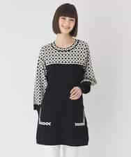 RBFCE82360 HIROKO BIS(ヒロコ ビス) ジャカード×インターシャ幾何柄チュニック アイボリー