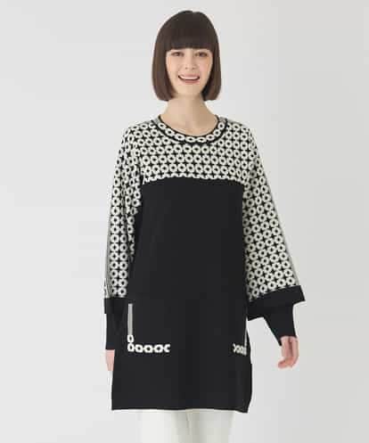 RBFCE82360 HIROKO BIS ジャカード×インターシャ幾何柄チュニック