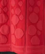 RBFCE85290 HIROKO BIS(ヒロコ ビス) ボリュームスリーブドットジャカードニットトップ レッド