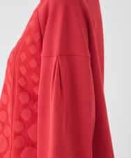 RBFCE85290 HIROKO BIS(ヒロコ ビス) ボリュームスリーブドットジャカードニットトップ レッド