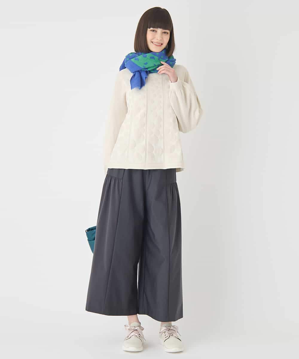 RBFCE85290 HIROKO BIS(ヒロコ ビス) ボリュームスリーブドットジャカードニットトップ レッド