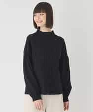 RBFCE85290 HIROKO BIS(ヒロコ ビス) ボリュームスリーブドットジャカードニットトップ ブラック