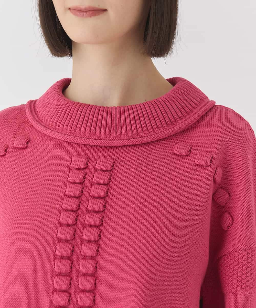 RBFCE86330 HIROKO BIS(ヒロコ ビス) バルキーニットデザインプルオーバー ピンク