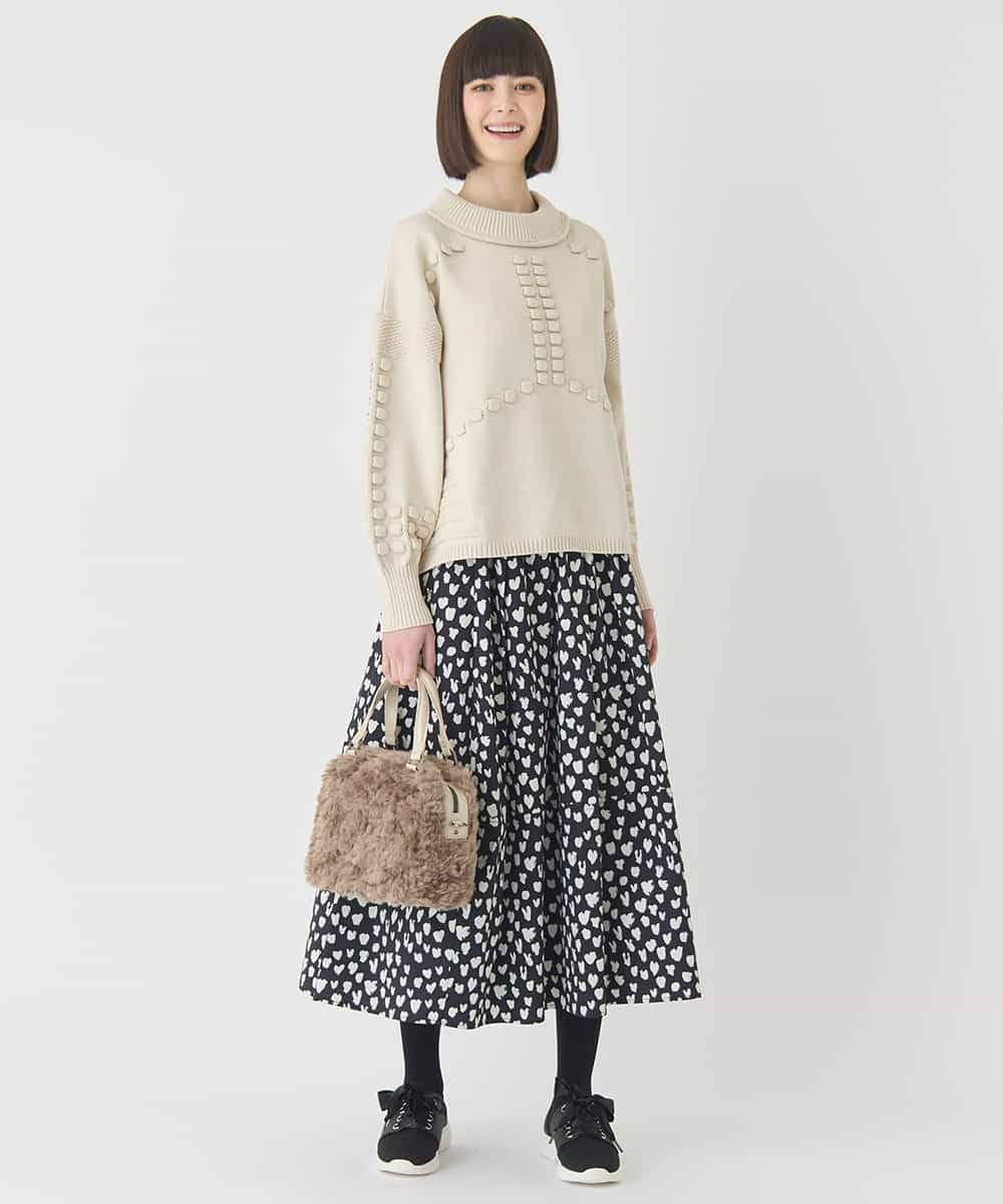 RBFCE86330 HIROKO BIS(ヒロコ ビス) バルキーニットデザインプルオーバー ピンク