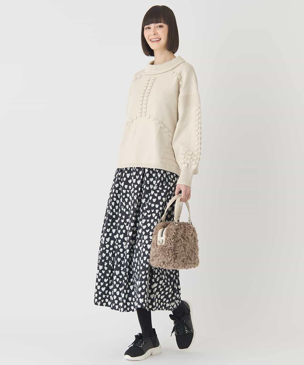 RBFCE86330 HIROKO BIS(ヒロコ ビス) バルキーニットデザインプルオーバー ピンク