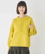 RBFCE86330 HIROKO BIS(ヒロコ ビス) バルキーニットデザインプルオーバー イエロー