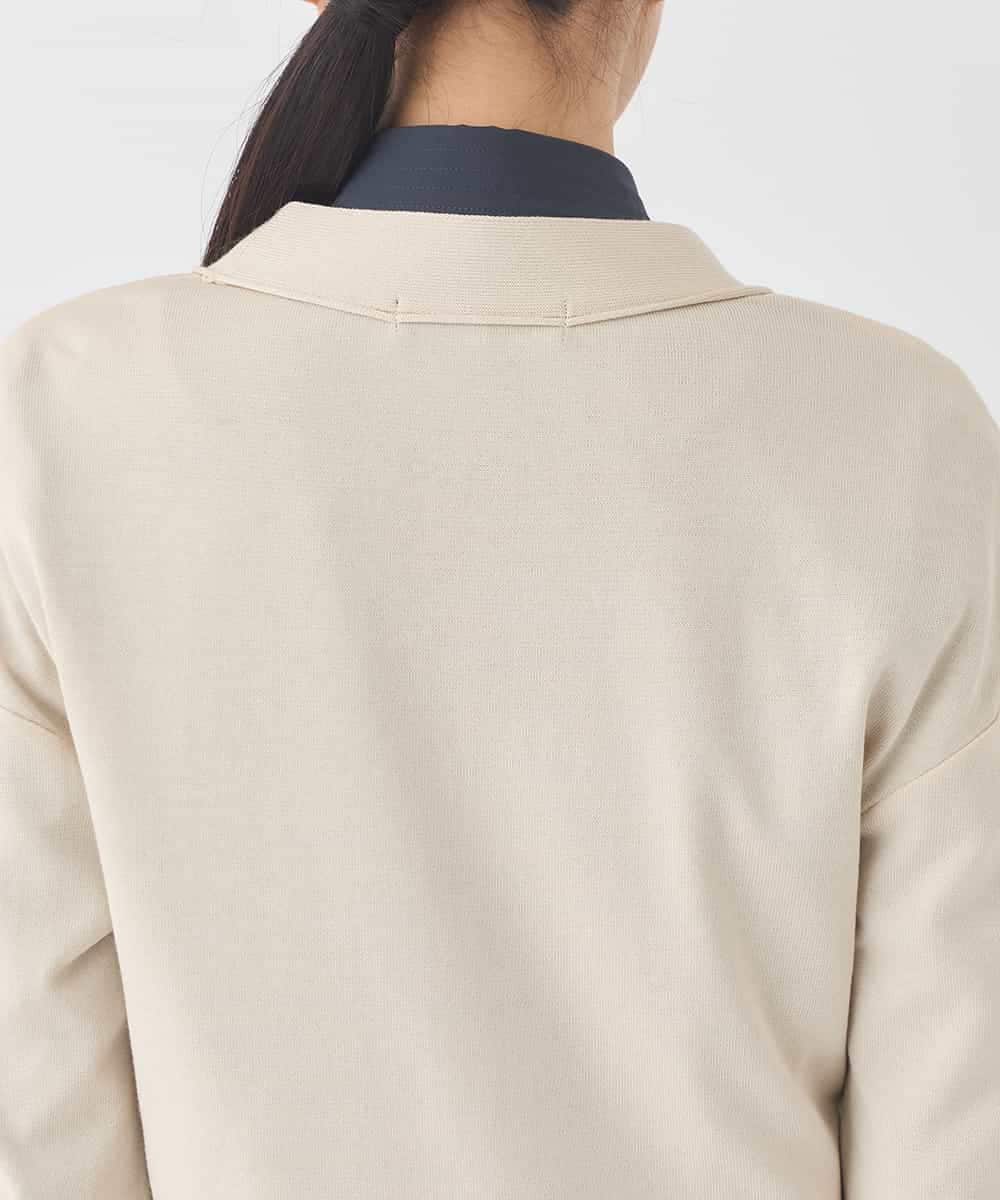 RBFDD01330 HIROKO BIS(ヒロコ ビス) ボーダーミックスニットカーディガン ベージュ