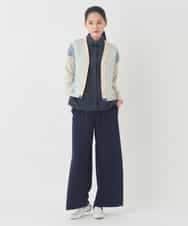 RBFDD01330 HIROKO BIS(ヒロコ ビス) ボーダーミックスニットカーディガン ベージュ