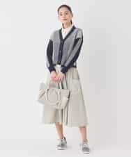 RBFDD01330 HIROKO BIS(ヒロコ ビス) ボーダーミックスニットカーディガン ベージュ