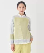 RBFDD02290 HIROKO BIS(ヒロコ ビス) ボーダーミックスニットプルオーバー イエロー