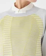 RBFDD02290 HIROKO BIS(ヒロコ ビス) ボーダーミックスニットプルオーバー イエロー