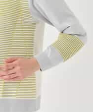 RBFDD02290 HIROKO BIS(ヒロコ ビス) ボーダーミックスニットプルオーバー イエロー