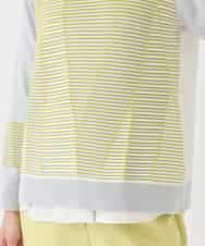 RBFDD02290 HIROKO BIS(ヒロコ ビス) ボーダーミックスニットプルオーバー イエロー