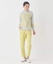 RBFDD02290 HIROKO BIS(ヒロコ ビス) ボーダーミックスニットプルオーバー イエロー