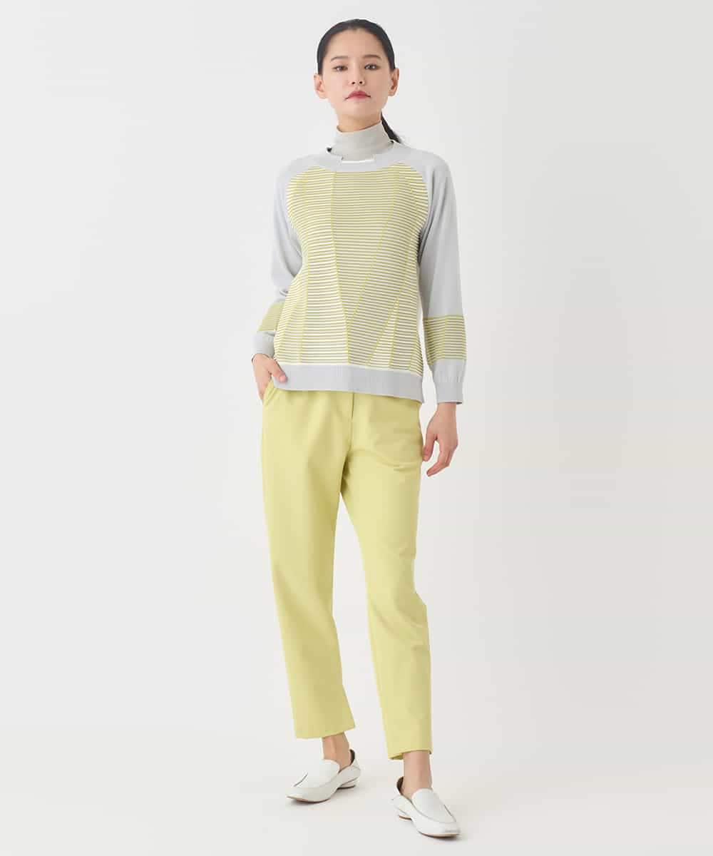 RBFDD02290 HIROKO BIS(ヒロコ ビス) ボーダーミックスニットプルオーバー イエロー