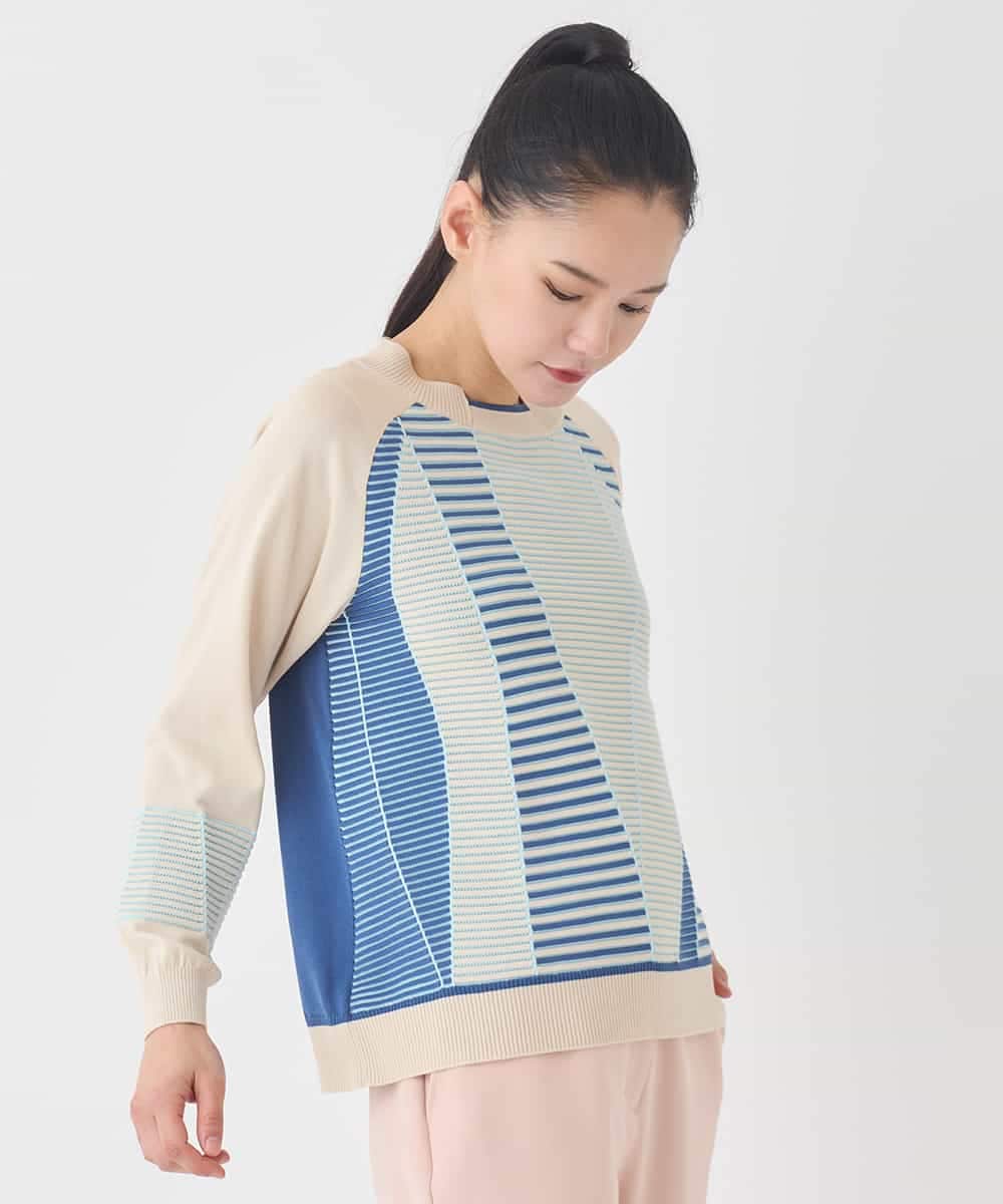 RBFDD02290 HIROKO BIS(ヒロコ ビス) ボーダーミックスニットプルオーバー イエロー