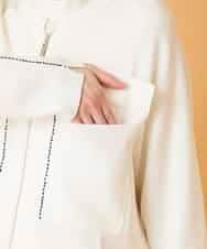 RBFED20330 HIROKO BIS(ヒロコ ビス) ステッチアクセントミラノリブカーディガン ホワイト