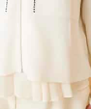 RBFED20330 HIROKO BIS(ヒロコ ビス) ステッチアクセントミラノリブカーディガン ホワイト