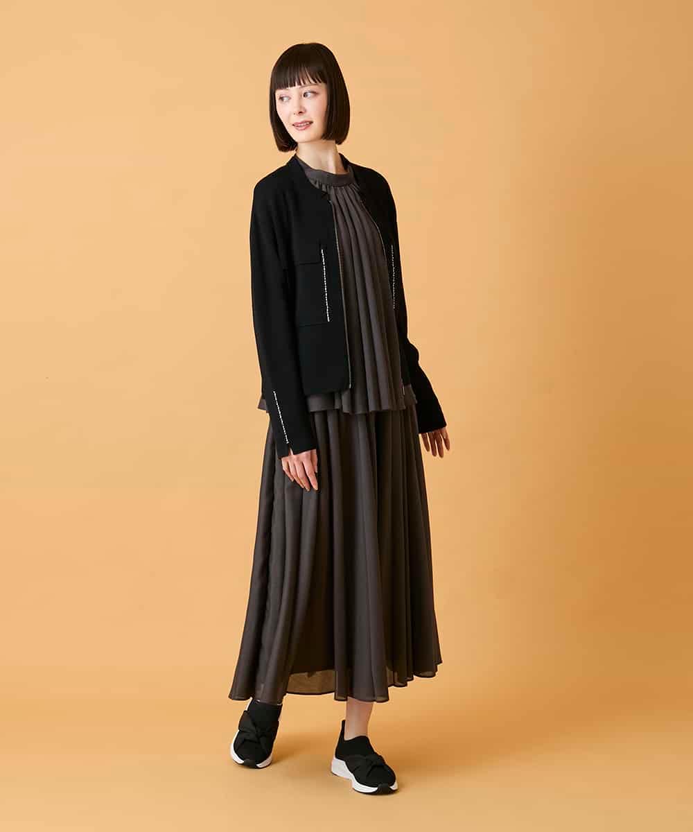 RBFED20330 HIROKO BIS(ヒロコ ビス) ステッチアクセントミラノリブカーディガン ホワイト