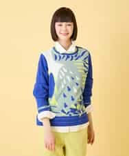 RBFED25290 HIROKO BIS(ヒロコ ビス) アーティスティックジャガードニットプルオーバー ライトブルー