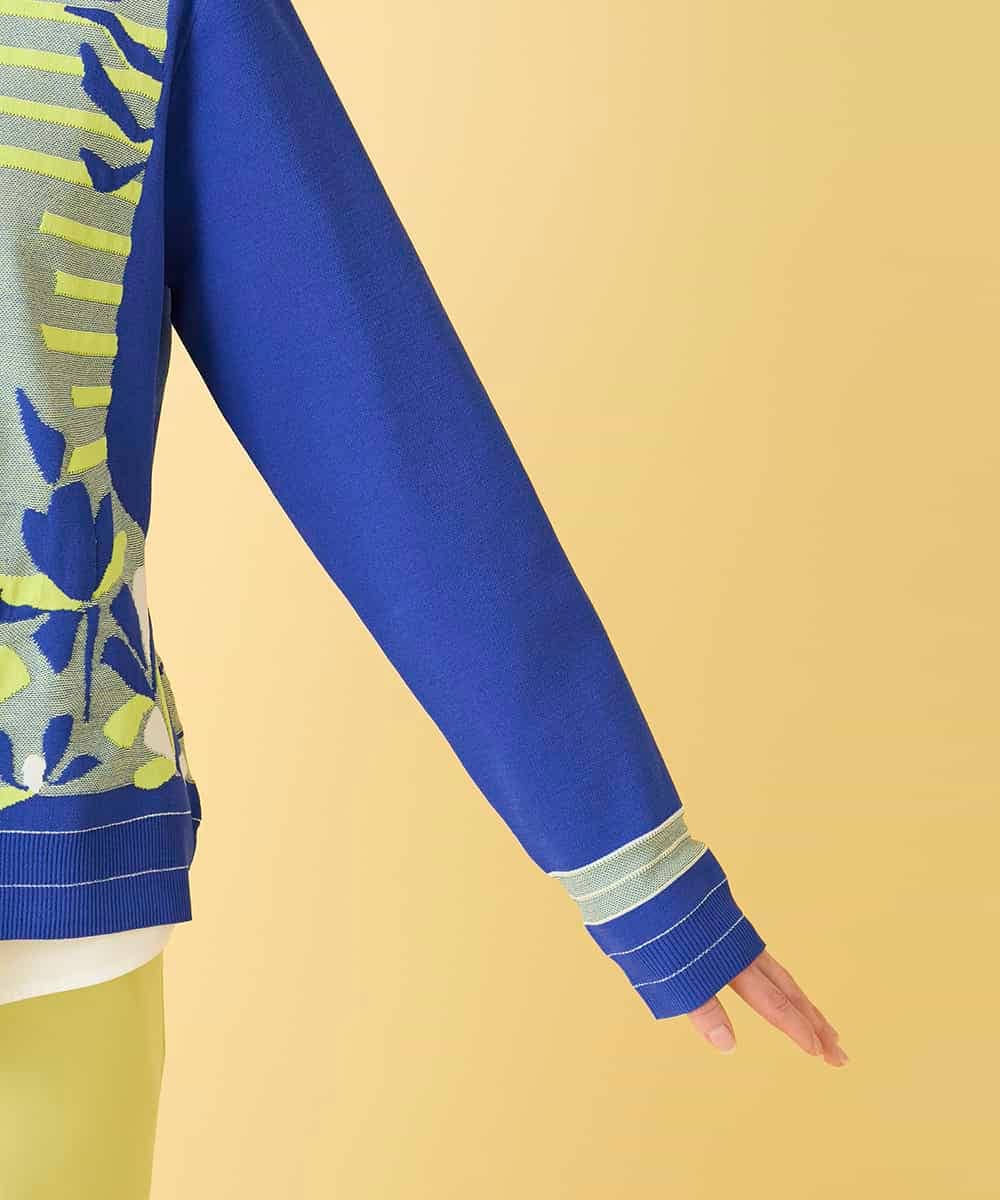 RBFED25290 HIROKO BIS(ヒロコ ビス) アーティスティックジャガードニットプルオーバー ライトブルー