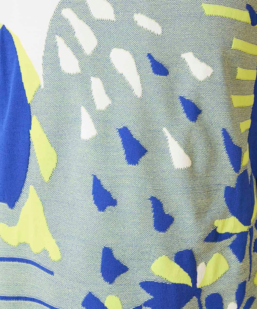 RBFED25290 HIROKO BIS(ヒロコ ビス) アーティスティックジャガードニットプルオーバー ライトブルー