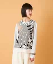 RBFED25290 HIROKO BIS(ヒロコ ビス) アーティスティックジャガードニットプルオーバー ライトブルー