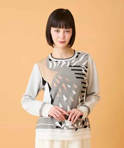 RBFED25290 HIROKO BIS アーティスティックジャガードニットプルオーバー