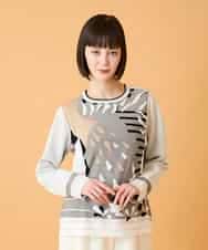 RBFED25290 HIROKO BIS(ヒロコ ビス) アーティスティックジャガードニットプルオーバー ベージュ