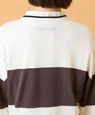 RBFED30390 HIROKO BIS(ヒロコ ビス) 花刺繍ブロッキングデザインカーディガン ホワイト