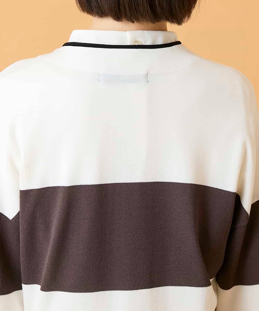 RBFED30390 HIROKO BIS(ヒロコ ビス) 花刺繍ブロッキングデザインカーディガン ホワイト