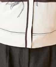 RBFED30390 HIROKO BIS(ヒロコ ビス) 花刺繍ブロッキングデザインカーディガン ホワイト