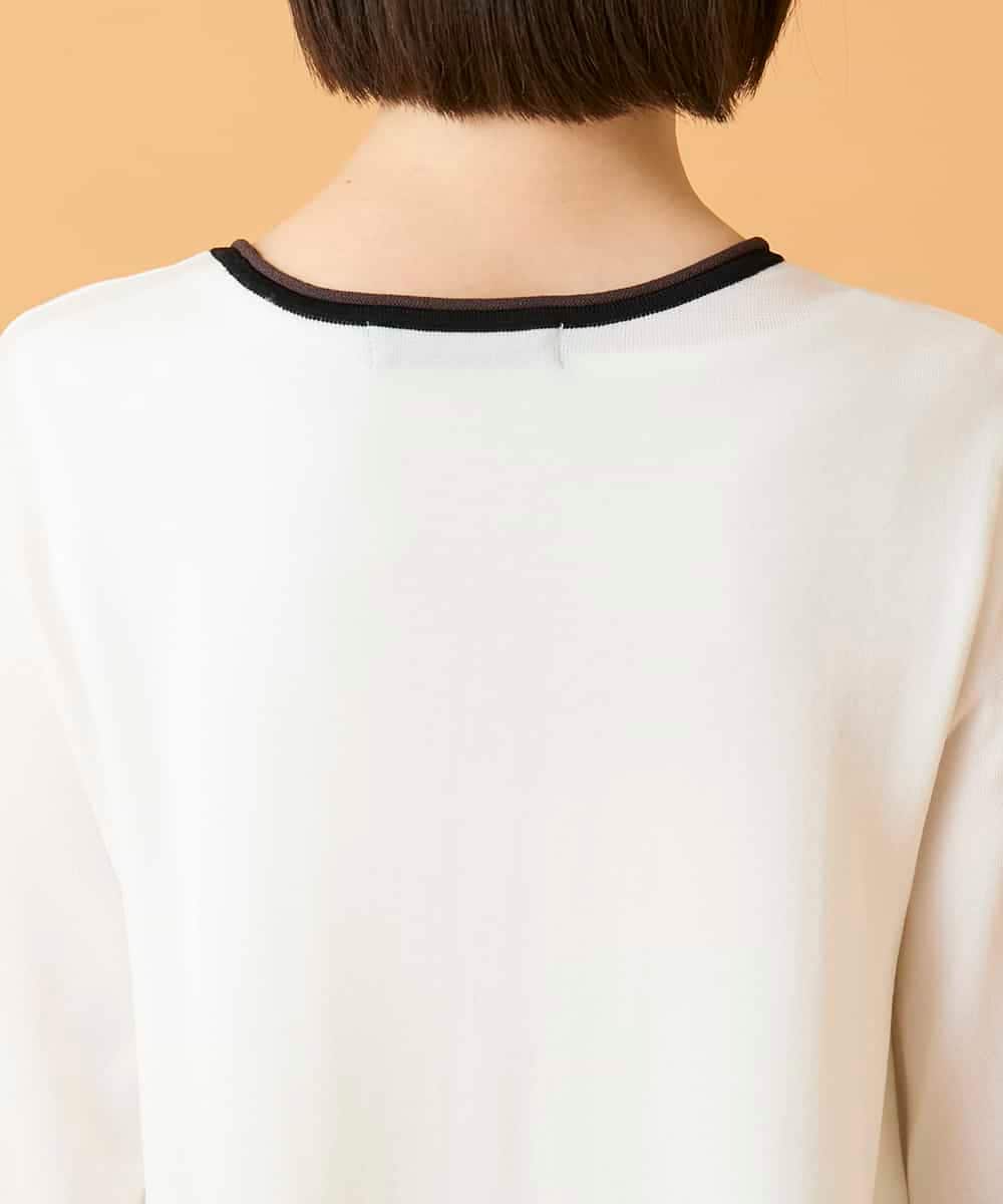 RBFED31360 HIROKO BIS(ヒロコ ビス) 花刺繍フレーム配色デザインプルオーバー ホワイト