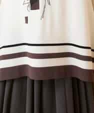 RBFED31360 HIROKO BIS(ヒロコ ビス) 花刺繍フレーム配色デザインプルオーバー ホワイト