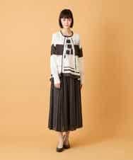 RBFED31360 HIROKO BIS(ヒロコ ビス) 花刺繍フレーム配色デザインプルオーバー ホワイト