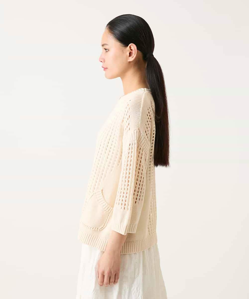 RBFFD41290 HIROKO BIS(ヒロコ ビス) ざっくりメッシュニットプルオーバー アイボリー