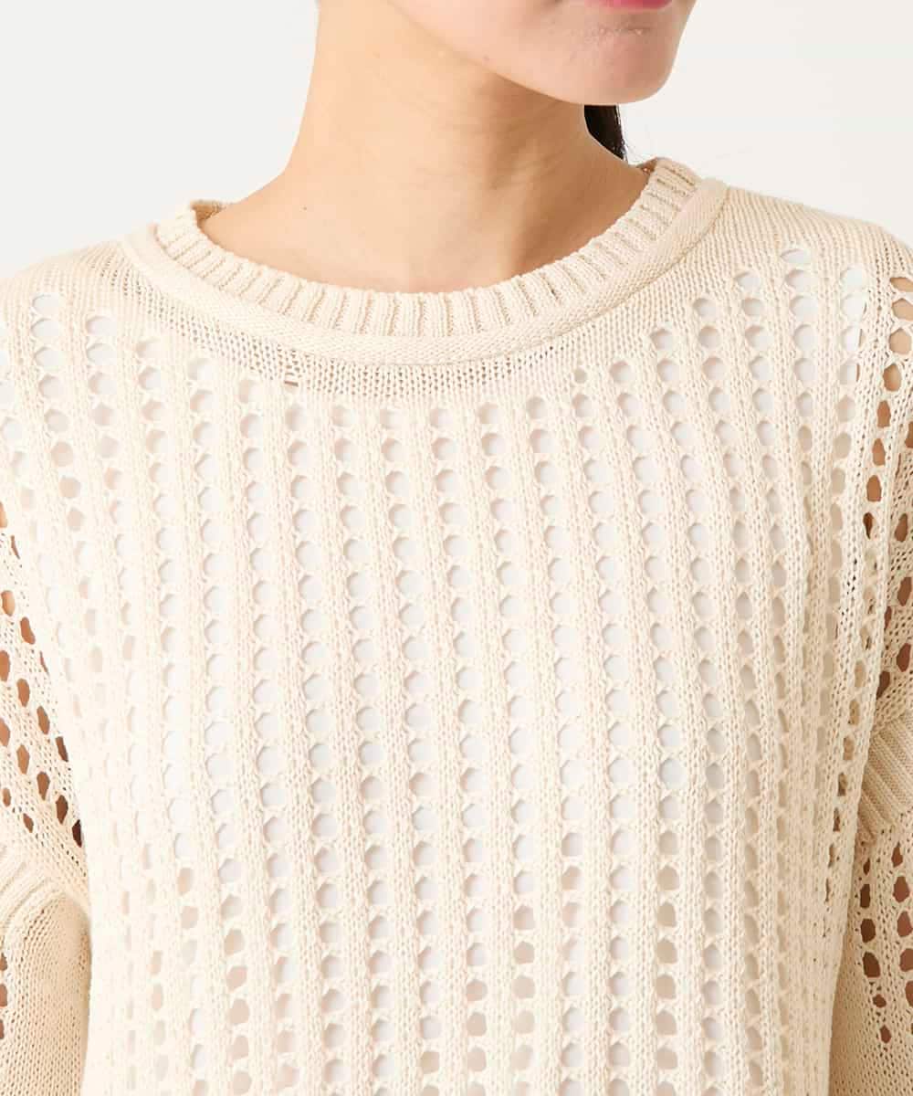 RBFFD41290 HIROKO BIS(ヒロコ ビス) ざっくりメッシュニットプルオーバー アイボリー
