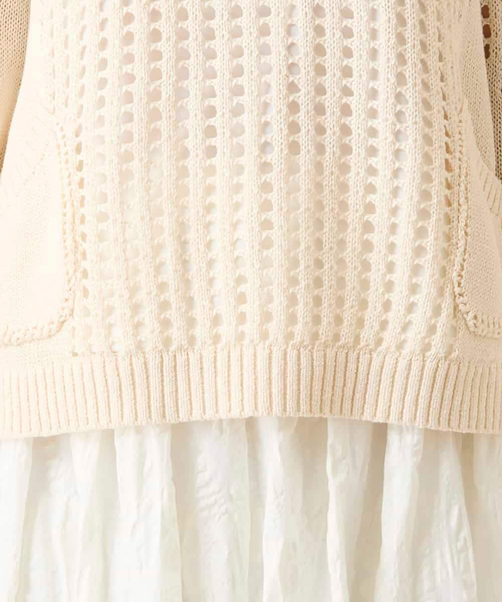 RBFFD41290 HIROKO BIS(ヒロコ ビス) ざっくりメッシュニットプルオーバー アイボリー