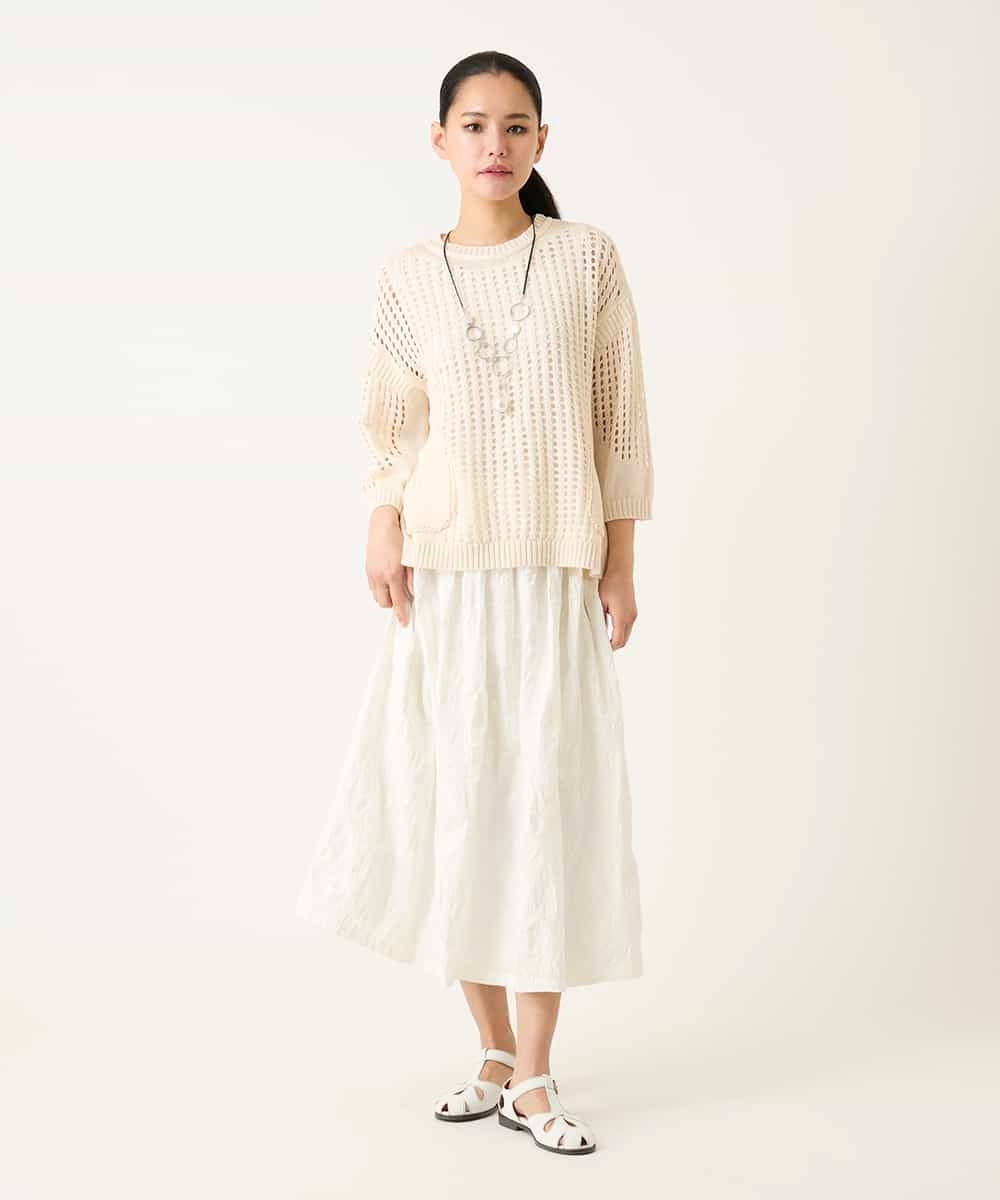 RBFFD41290 HIROKO BIS(ヒロコ ビス) ざっくりメッシュニットプルオーバー アイボリー