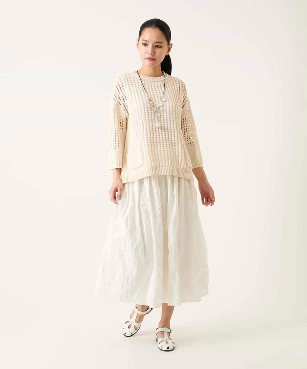 RBFFD41290 HIROKO BIS(ヒロコ ビス) ざっくりメッシュニットプルオーバー アイボリー