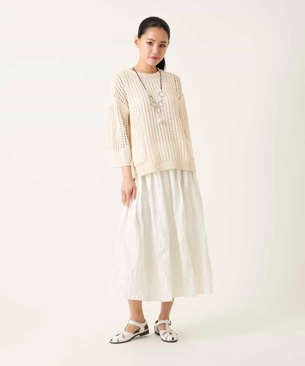 RBFFD41290 HIROKO BIS(ヒロコ ビス) ざっくりメッシュニットプルオーバー アイボリー