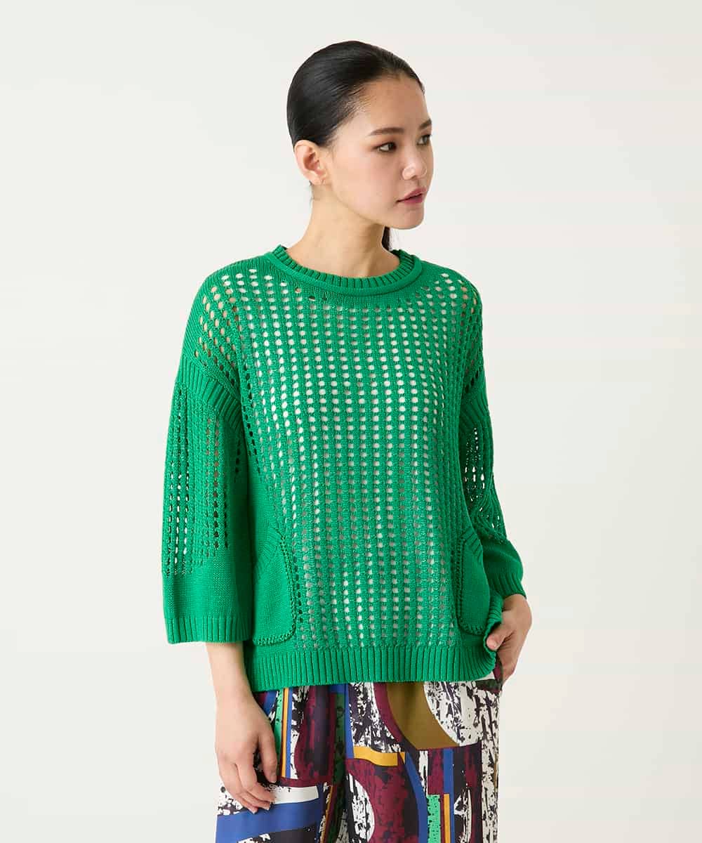 RBFFD41290 HIROKO BIS(ヒロコ ビス) ざっくりメッシュニットプルオーバー アイボリー