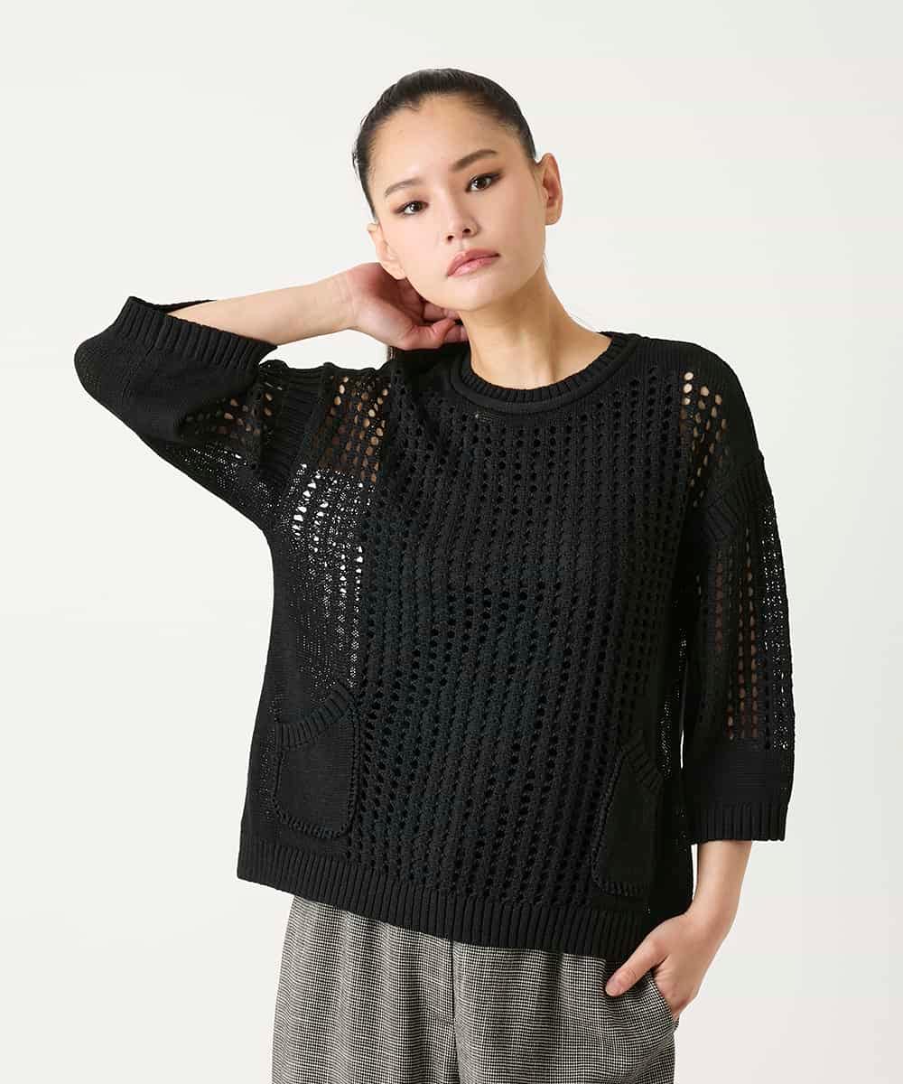 RBFFD41290 HIROKO BIS(ヒロコ ビス) ざっくりメッシュニットプルオーバー アイボリー