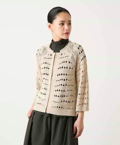 RBFFD45330 HIROKO BIS ラメニットジップカーディガン