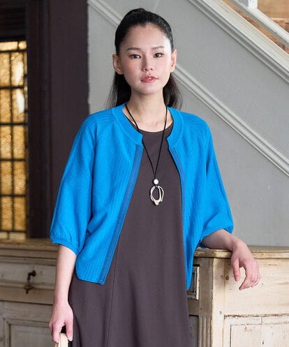 RBFFD48300 HIROKO BIS リブポイントコンパクトニットカーディガン /洗える