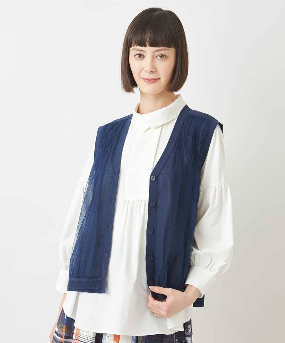 RBFFW30270 HIROKO BIS(ヒロコ ビス) チュールレイヤードニットベスト /洗える ベージュ