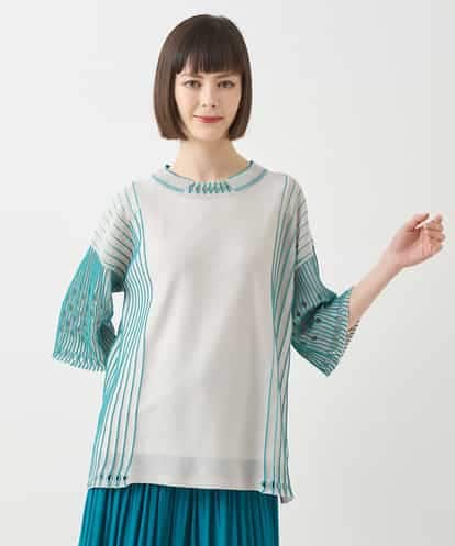 RBFGA41290 HIROKO BIS ペーパーヤーンデザインニットプルオーバー