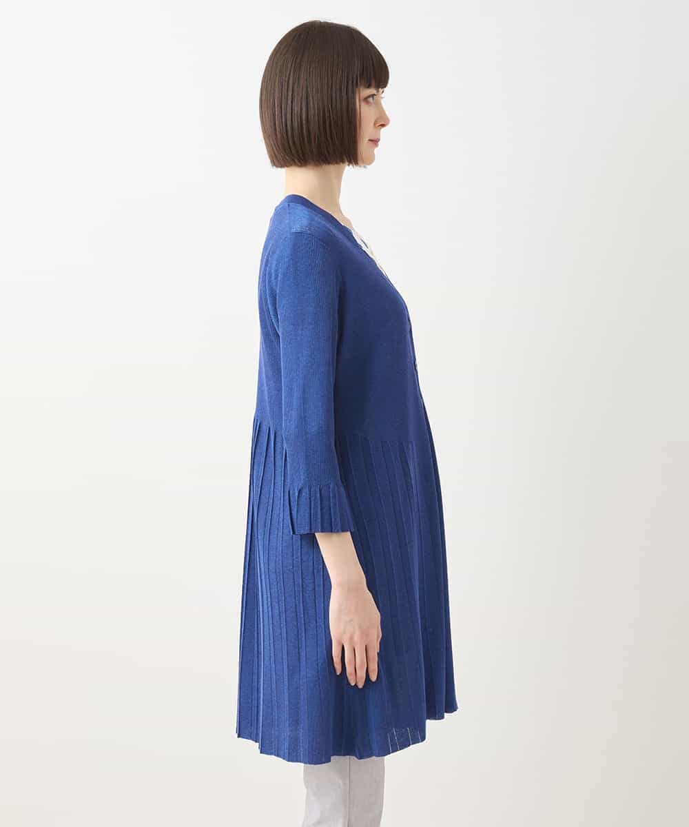 RBFHA70330 HIROKO BIS(ヒロコ ビス) メタリックヤーンリブニットカーディガン ブルー