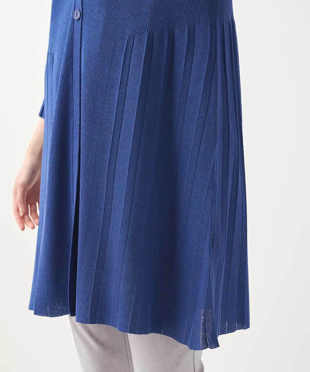 RBFHA70330 HIROKO BIS(ヒロコ ビス) メタリックヤーンリブニットカーディガン ブルー
